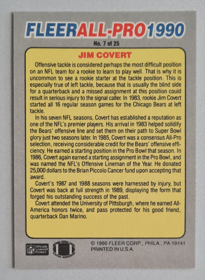 Jim Covert - 1990 Fleer NFL ALL-PRO 1990 NFL Chicago Bears #7 of 25