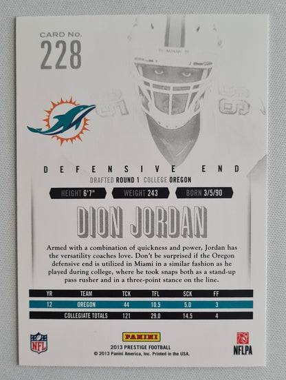 Dion Jordan - 2013 Panini Prestige Football NFL Miami Dolphins (RC) #228