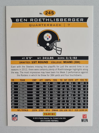Ben Roethlisberger - 2013 Panini Score Football NFL Football Airmail - Pittsburgh Steelers #245