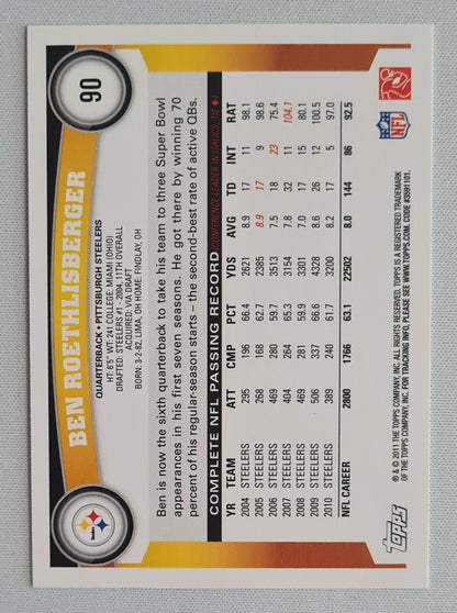 Ben Roethlisberger - 2011 Topps NFL Football Pittsburgh Steelers Quarterback #90