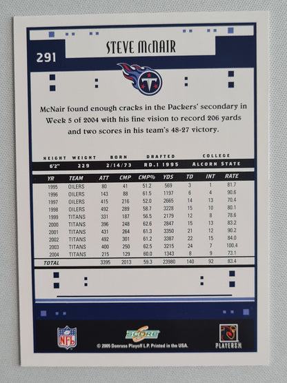 Steve McNair - 2005 Donruss Score Playoff NFL Football Tennessee Titans QB #291