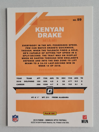 Kenyan Drake - 2019 Panini Donruss Optic Football NFL Miami Dolphins #59