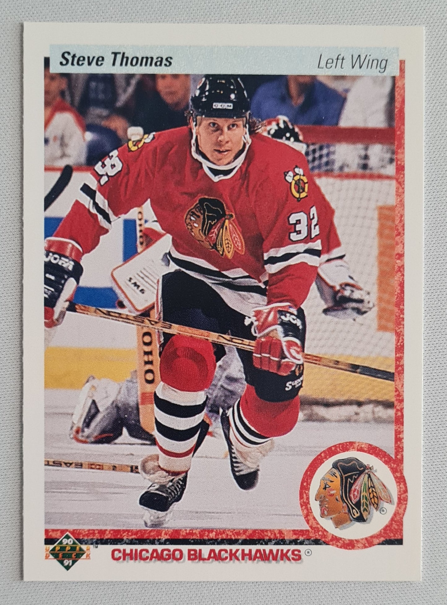 Steve Thomas - 1990 Upper Deck NHL Ice Hockey Chicago Blackhawks #221