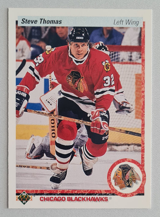 Steve Thomas - 1990 Upper Deck NHL Ice Hockey Chicago Blackhawks #221