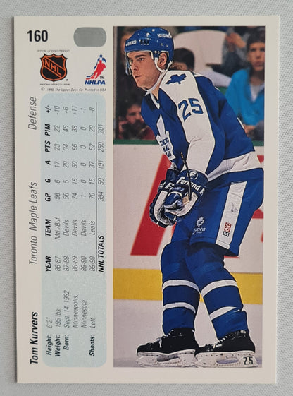 Tom Kurvers - 1990 Upper Deck NHL Ice Hockey Toronto Leafs #160