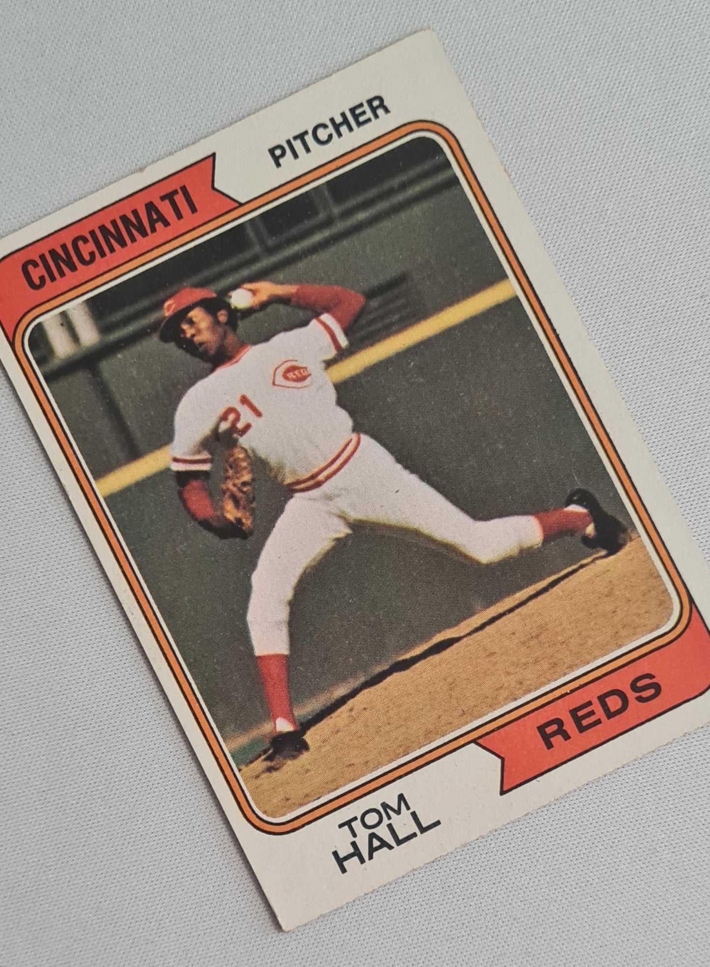 Tom Edward Hall - 1974 TCG prtd. MLB Cincinnati Reds Pitcher #248