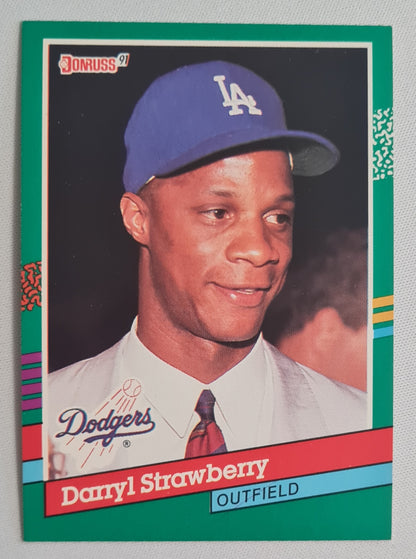 Darryl Eugene Strawberry - 1990 Donruss Leaf MLB Baseball L.A Dodgers Outfielder #696
