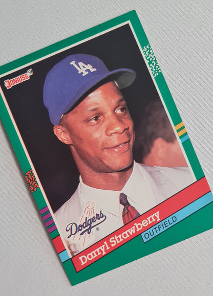 Darryl Eugene Strawberry - 1990 Donruss Leaf MLB Baseball L.A Dodgers Outfielder #696