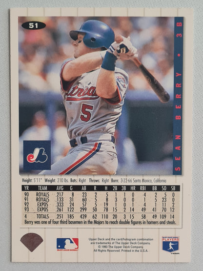 Sean Berry - 1993 Upper Deck Collector's Choice MLB Montreal Expos #51