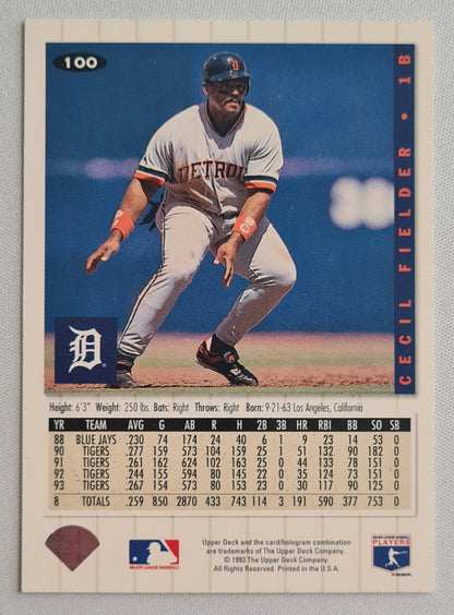 Cecil Fielder - 1993 Upper Deck Collector's Choice MLB Detroit Tigers #100