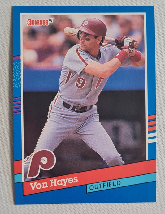 Von Francis Hayes - 1990 Donruss Leaf MLB Baseball Phillies #222