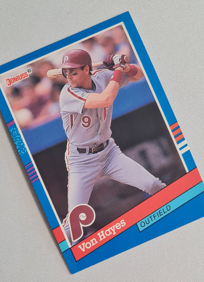 Von Francis Hayes - 1990 Donruss Leaf MLB Baseball Phillies #222