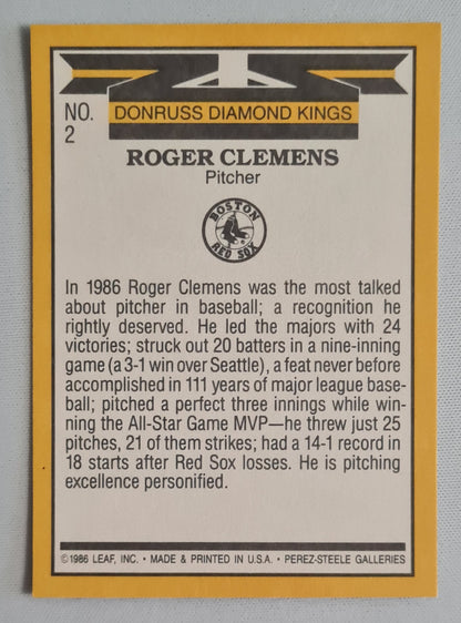 Roger Clemens - 1990 Donruss Leaf Diamond Kings MLB Baseball Boston Red Sox #2