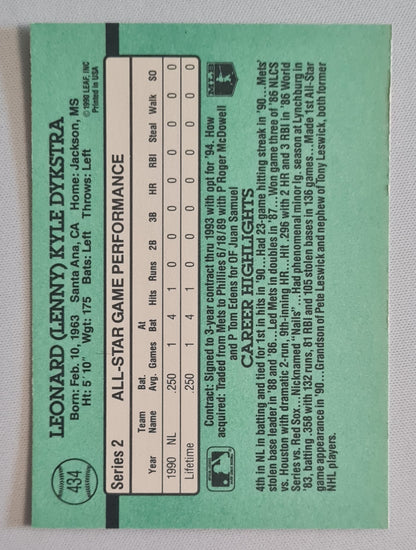 Len Dykstra - 1990 Donruss Leaf MLB Baseball Phillies #434