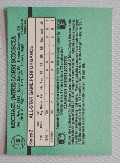 Mike Scioscia - 1990 Donruss Leaf MLB Baseball L.A. Dodgers #436