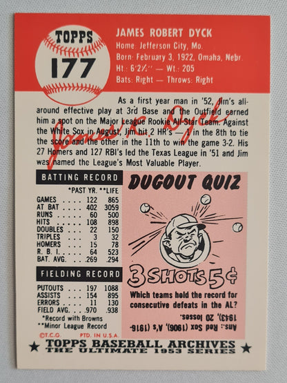 Jim Dyck - 1991 Topps MLB Baseball St. Louis Browns #177