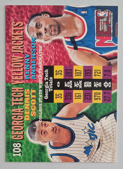 Dennis Scott & Kenny Anderson - 1994 Topps NBA Basketball College Teammates #108