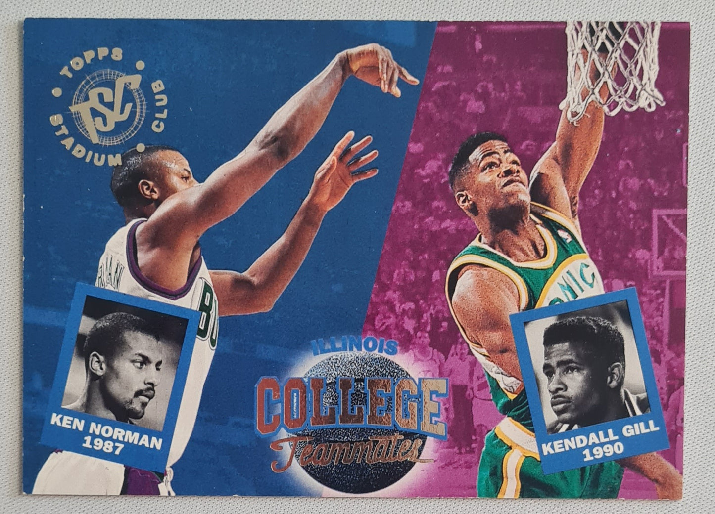 Kendall Gill & Ken Norman - 1994 Topps NBA Basketball College Teammates #109