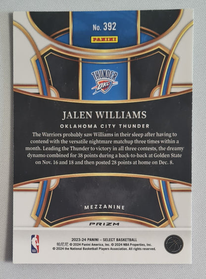 Jalen Williams - 2023/24 Panini Select Basketball NBA Oklahoma City Thunder #392 Prizm Mezzanine Tectonic