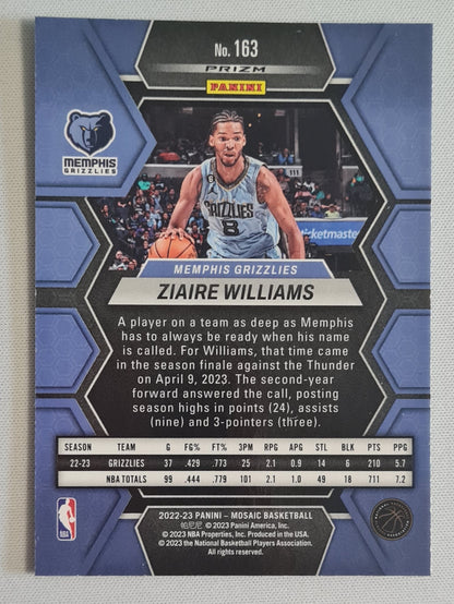 Ziaire Williams - 2022/23 Panini Mosaic Basketball NBA Memphis Grizzlies #163 Green Mosaic