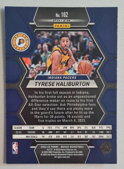 Tyrese Haliburton  2022/23 Panini Mosaic Basketball NBA Indiana Pacers #162 Green Mosaic