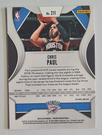 Chris Paul - 2019/20 Panini Prizm Basketball NBA Oklahoma City Thunder #211 Red/White/Blue Prizm
