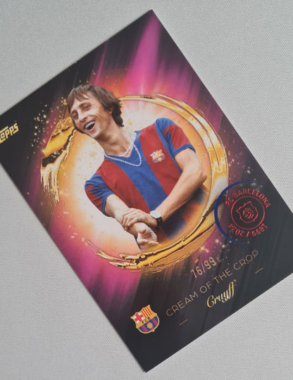 Johan Cruyff - 2025 Topps Barcelona 125 Anniversary Cream of the Crop /99 #CR-6 FC Barcelona
