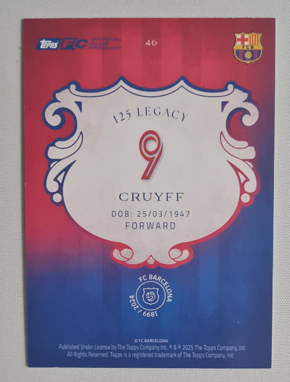 Johan Cruyff - 2025 Topps Barcelona 125 Anniversary /75 #46 FC Barcelona