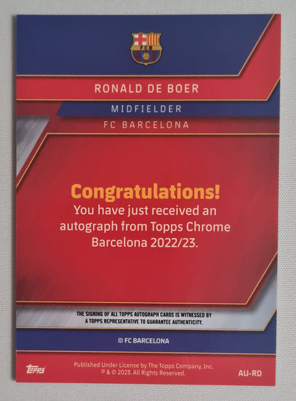 Ronald De Boer - 2022/23 Topps Chrome Barcelona Auto #AU-RD FC Barcelona