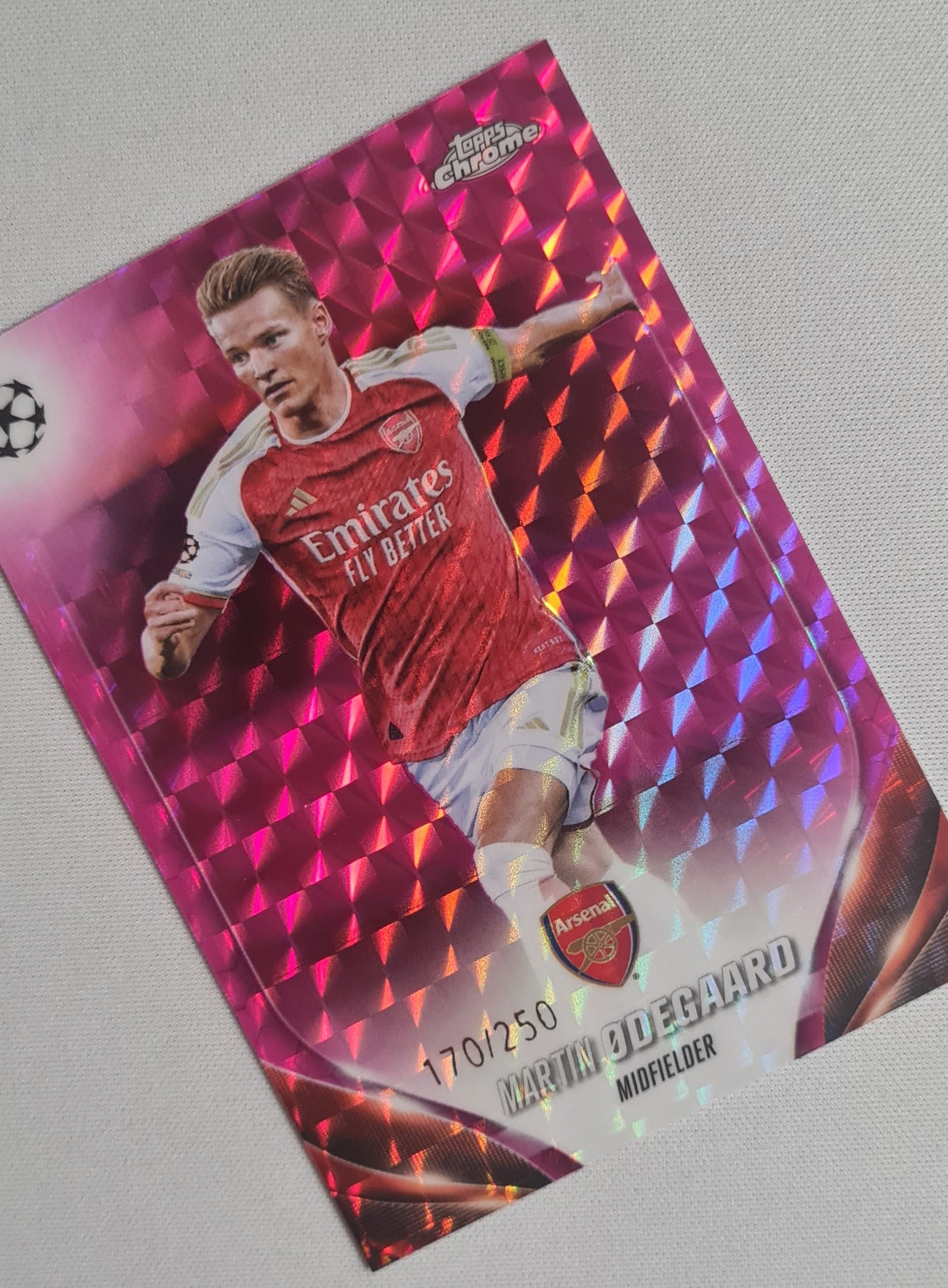 Martin Odegaard - 2023/24 Topps Chrome UEFA Pink Geometric /250 #111 Arsenal FC