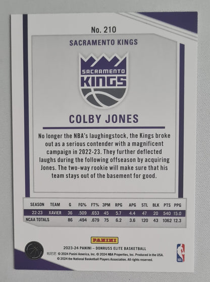 Colby Jones - 2023/24 Panini Donruss Elite /49 #210 Sacramento Kings