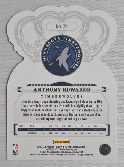 Anthony Edwards - 2022/23 Panini Crown Royale Asia Red #70 Minnesota Timberwolves