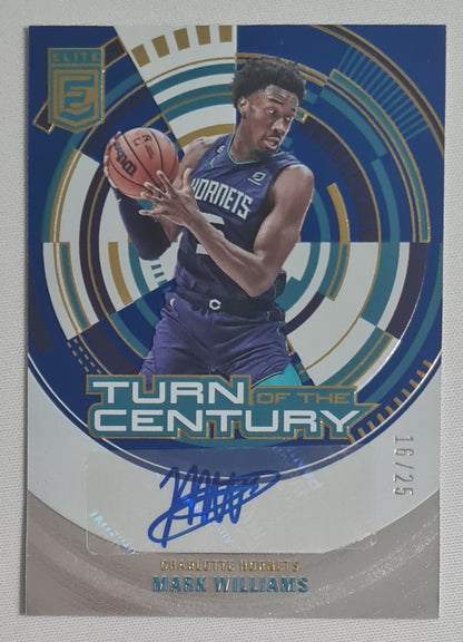 Mark Williams - 2023/24 Panini Donruss Elite Turn of the Century Auto /25 #TCS-MWC Charlotte Hornets