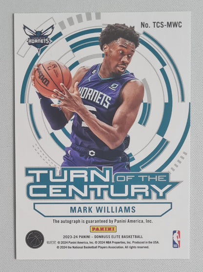 Mark Williams - 2023/24 Panini Donruss Elite Turn of the Century Auto /25 #TCS-MWC Charlotte Hornets