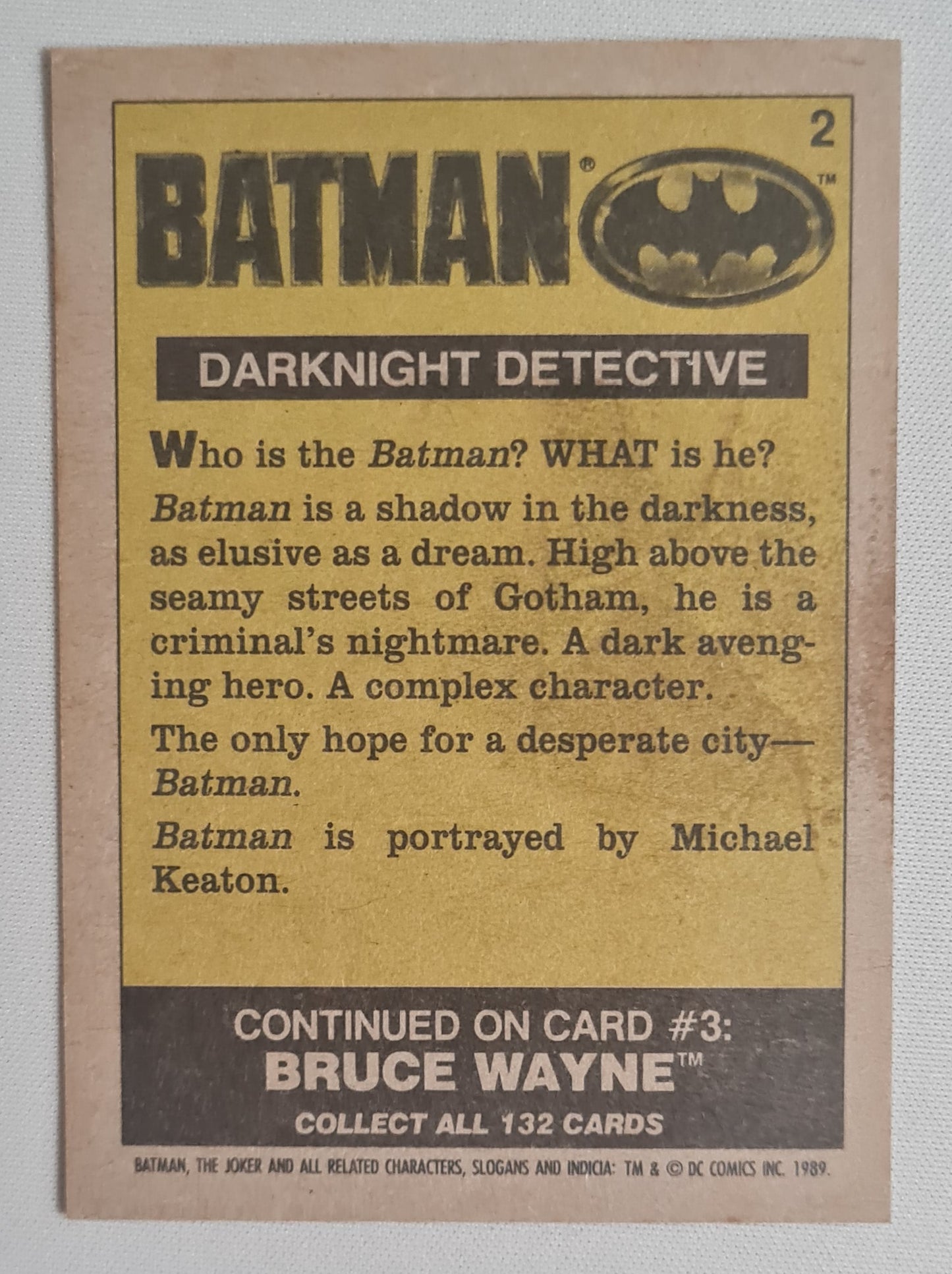 Batman - Topps 1989 Darknight Detective #2