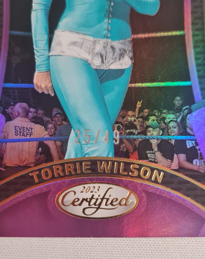 Torrie Wilson - 2023 Panini Chronicles WWE Certified Purple /49 #214