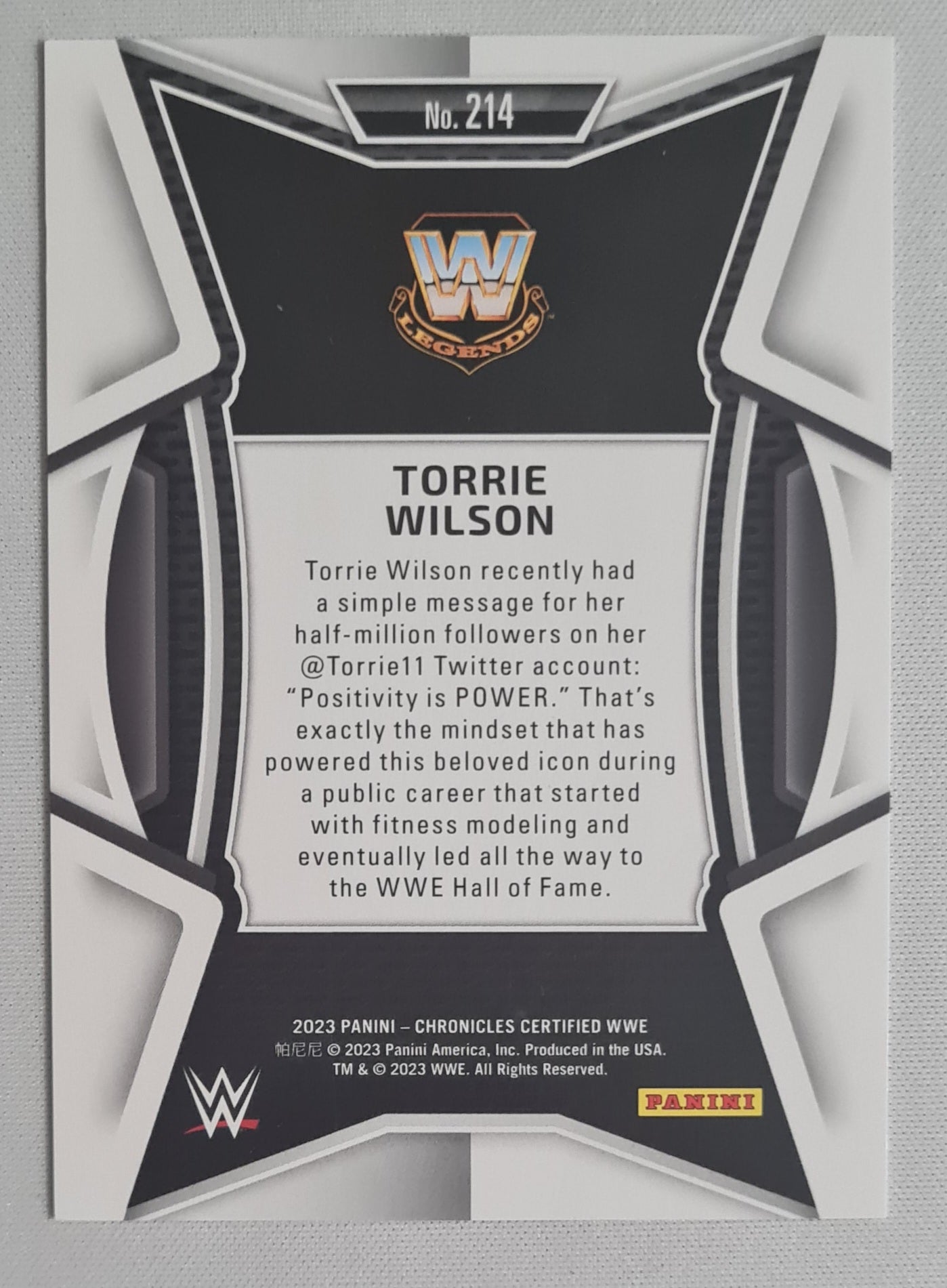 Torrie Wilson - 2023 Panini Chronicles WWE Certified Purple /49 #214