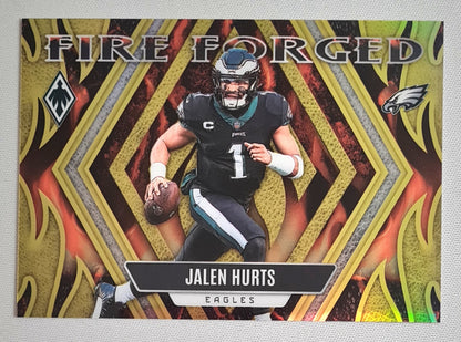 Jalen Hurts - 2023 Panini Phoenix Football "Fire Forged" NFL Philadelphia Eagles #FF-3 /75 Gold