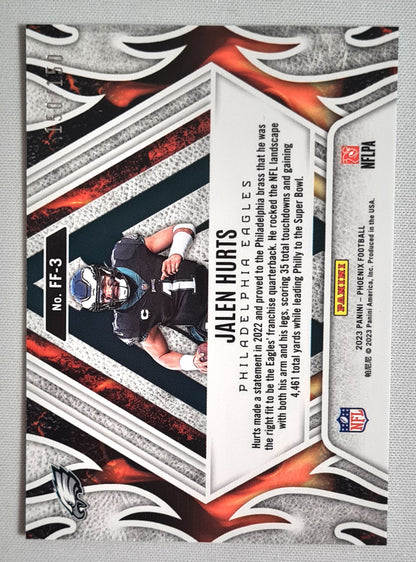 Jalen Hurts - 2023 Panini Phoenix Football "Fire Forged" Teal NFL Philadelphia Eagles #FF-3 /150