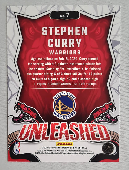 Stephen Curry - 2024/25 Panini Donruss Basketball "Unleashed" NBA Golden State Warriors #7