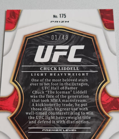 Chuck Liddell - 2023 Panini Select Premier Level UFC Prizm #175 /49 Orange Prizm Refractor