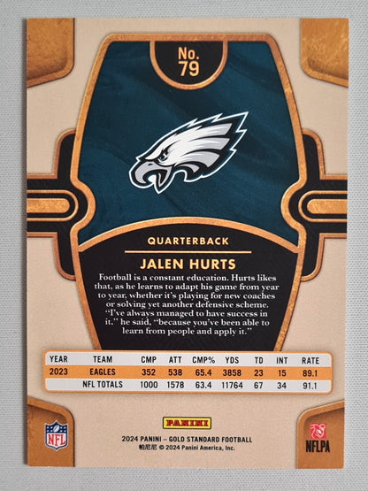 Jalen Hurts - 2024 Panini Gold Standard Platinum /75 #79 Philadelphia Eagles