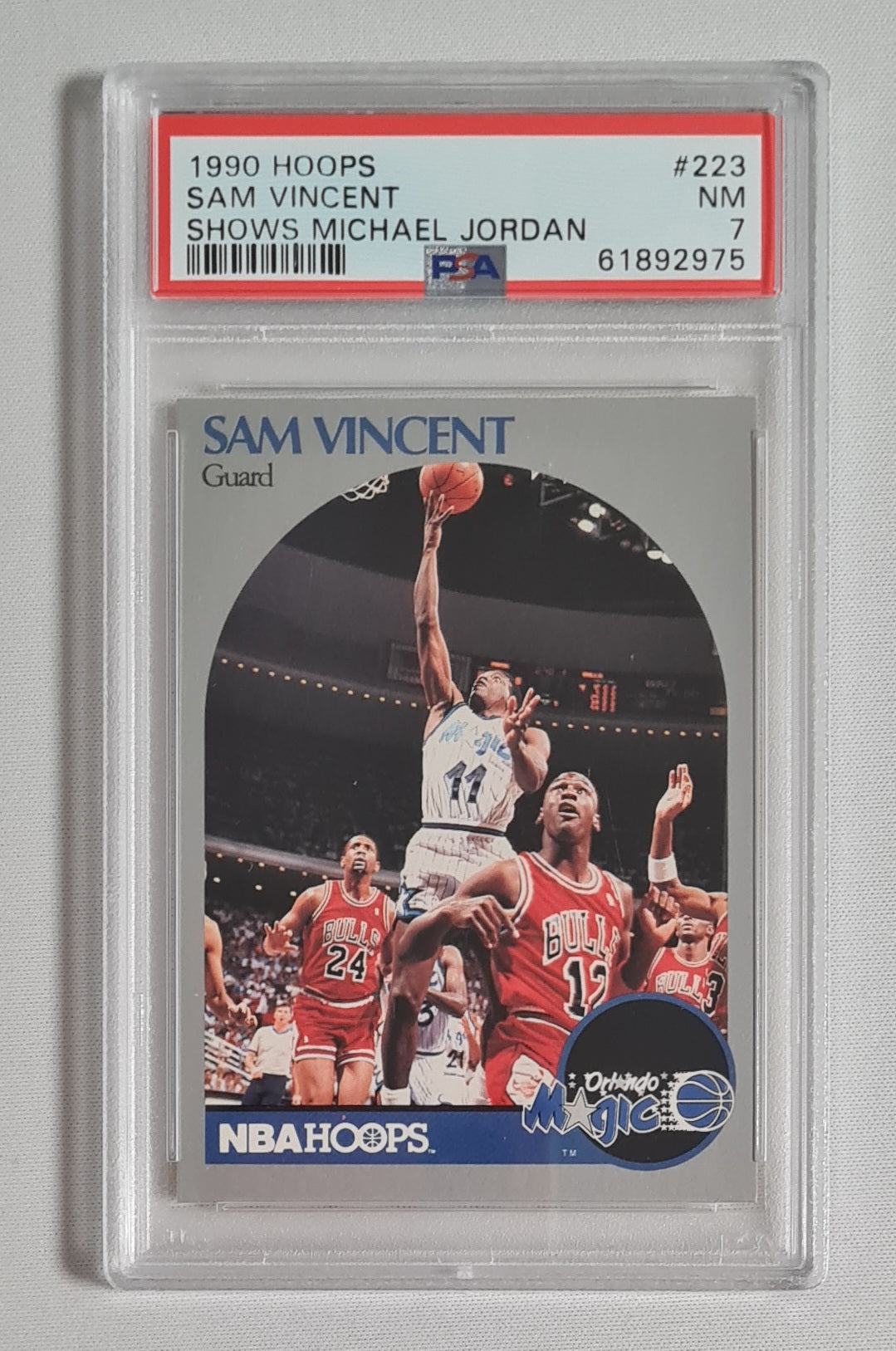 Sam Vincent - 1990 Hoops Shows Michael Jordan PSA 7 #223 Orlando Magic