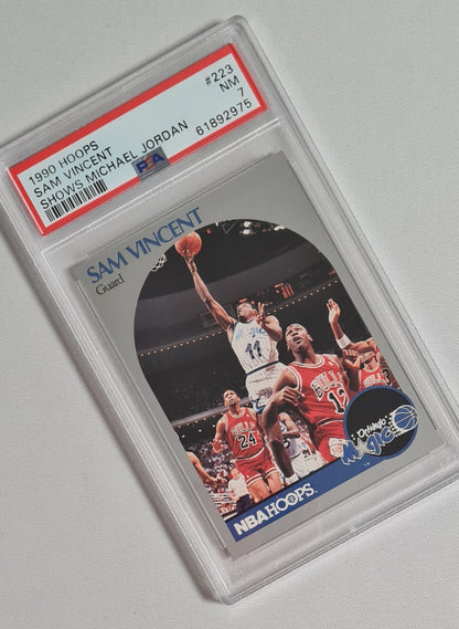 Sam Vincent - 1990 Hoops Shows Michael Jordan PSA 7 #223 Orlando Magic