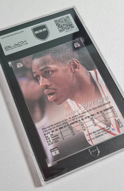 Allen Iverson - 1996 Flair Showcase Row 1 BGS 7.5 #3 Philadelphia 76ers