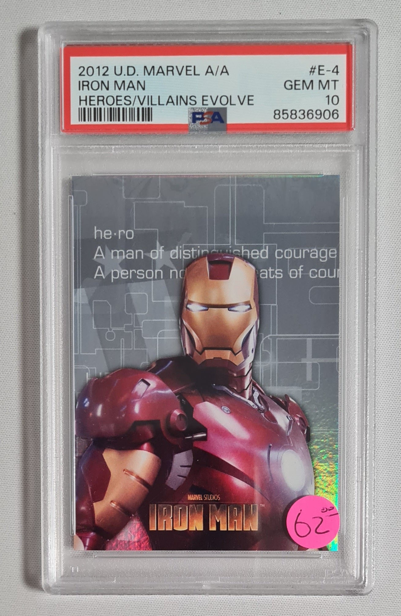 Iron Man - 2012 Upper Deck Marvel A/A Heroes/Villains Evolve PSA 10 #E-4