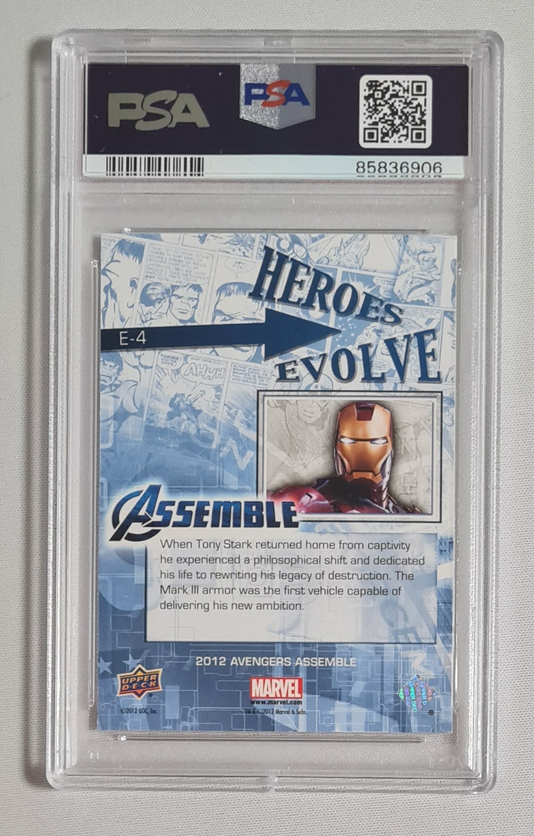Iron Man - 2012 Upper Deck Marvel A/A Heroes/Villains Evolve PSA 10 #E-4