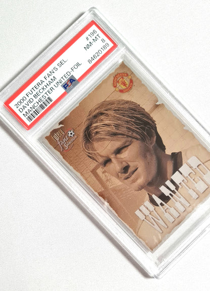 David Beckham - 2000 Futera Fans Selection WANTED Foil PSA 8 #196 Manchester United
