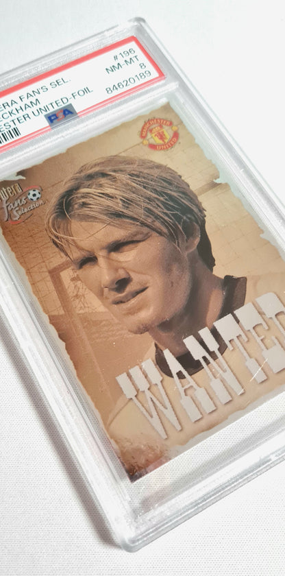 David Beckham - 2000 Futera Fans Selection WANTED Foil PSA 8 #196 Manchester United
