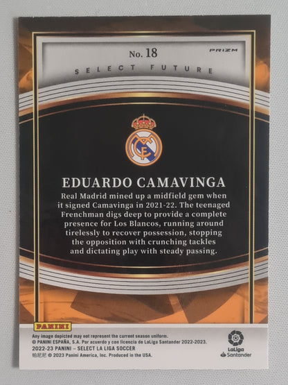 Eduardo Camavinga - 2022/23 Panini Select La Liga Soccer Real Madrid - Select Future #18 Refractor